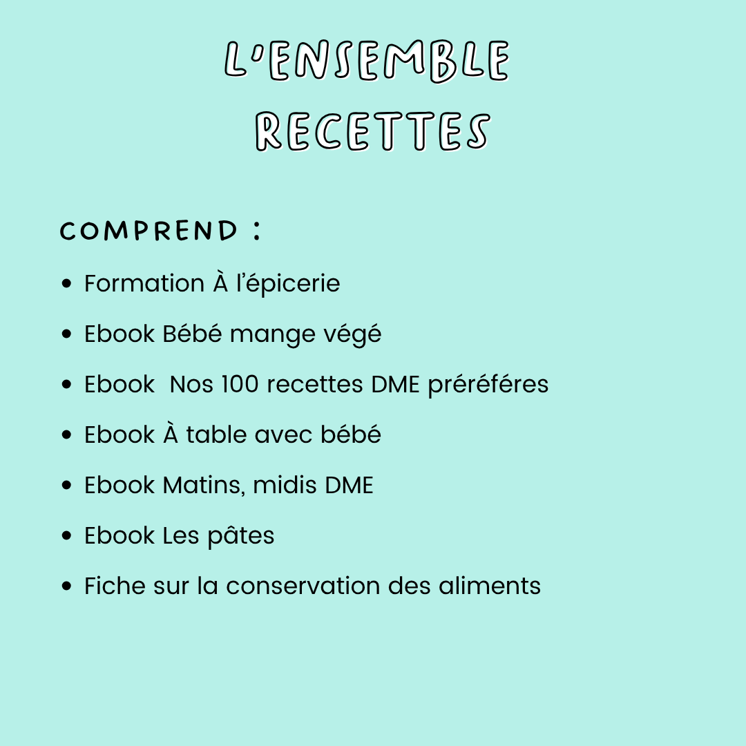 L'ensemble recettes : 1 formation, 5 ebooks