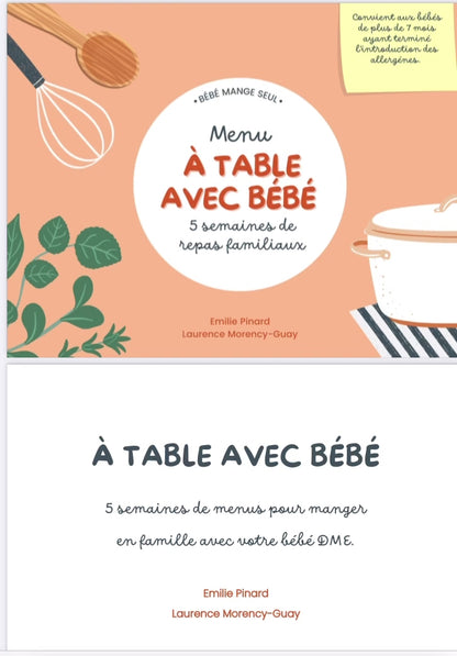 EBOOK / À table avec bébé, menu 5 semaines