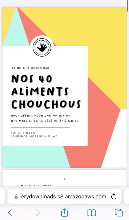 MINI EBOOK / Nos 40 aliments chouchous